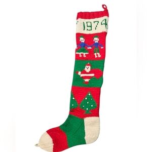 Hand Knitted Personalized 1974 KATHY 23" Christmas Stocking